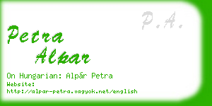 petra alpar business card